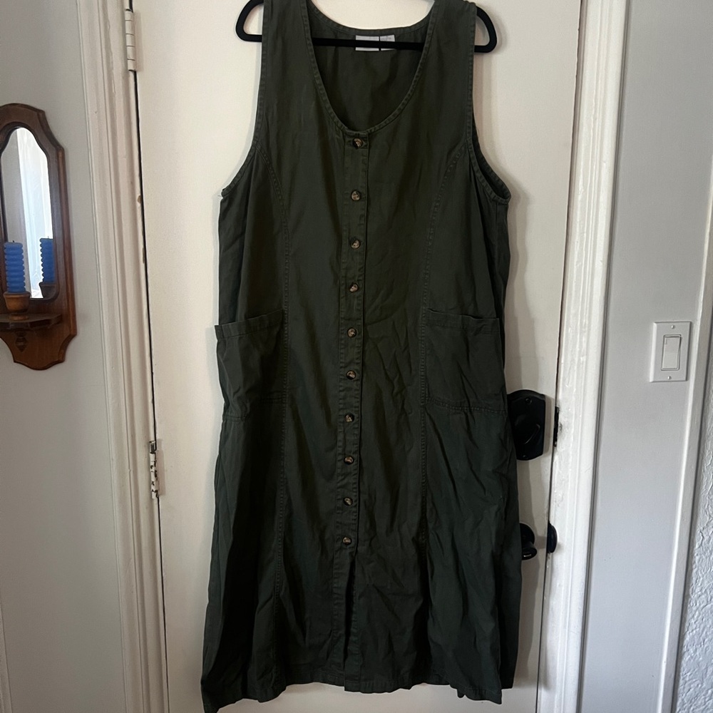 NorthWest Blue 90’s Button Front Dress 1X